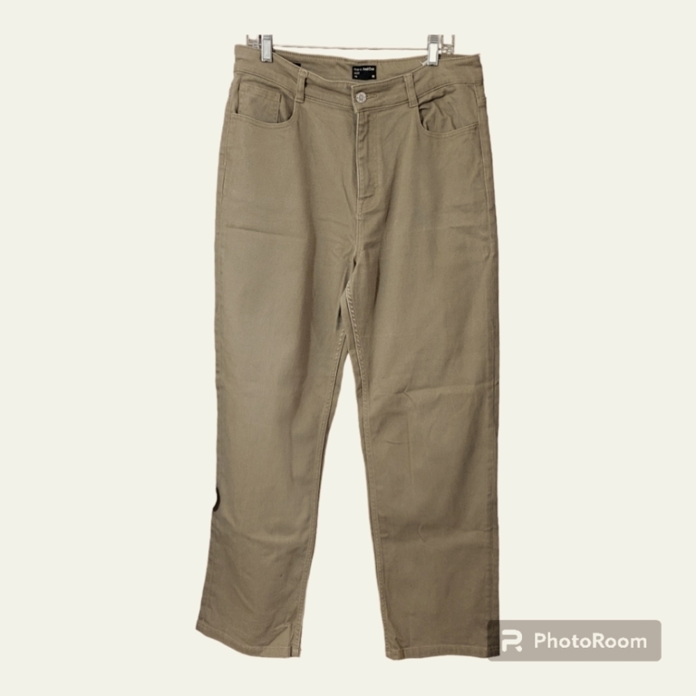 + Frank & Oak Jane beige tan straight leg jeans